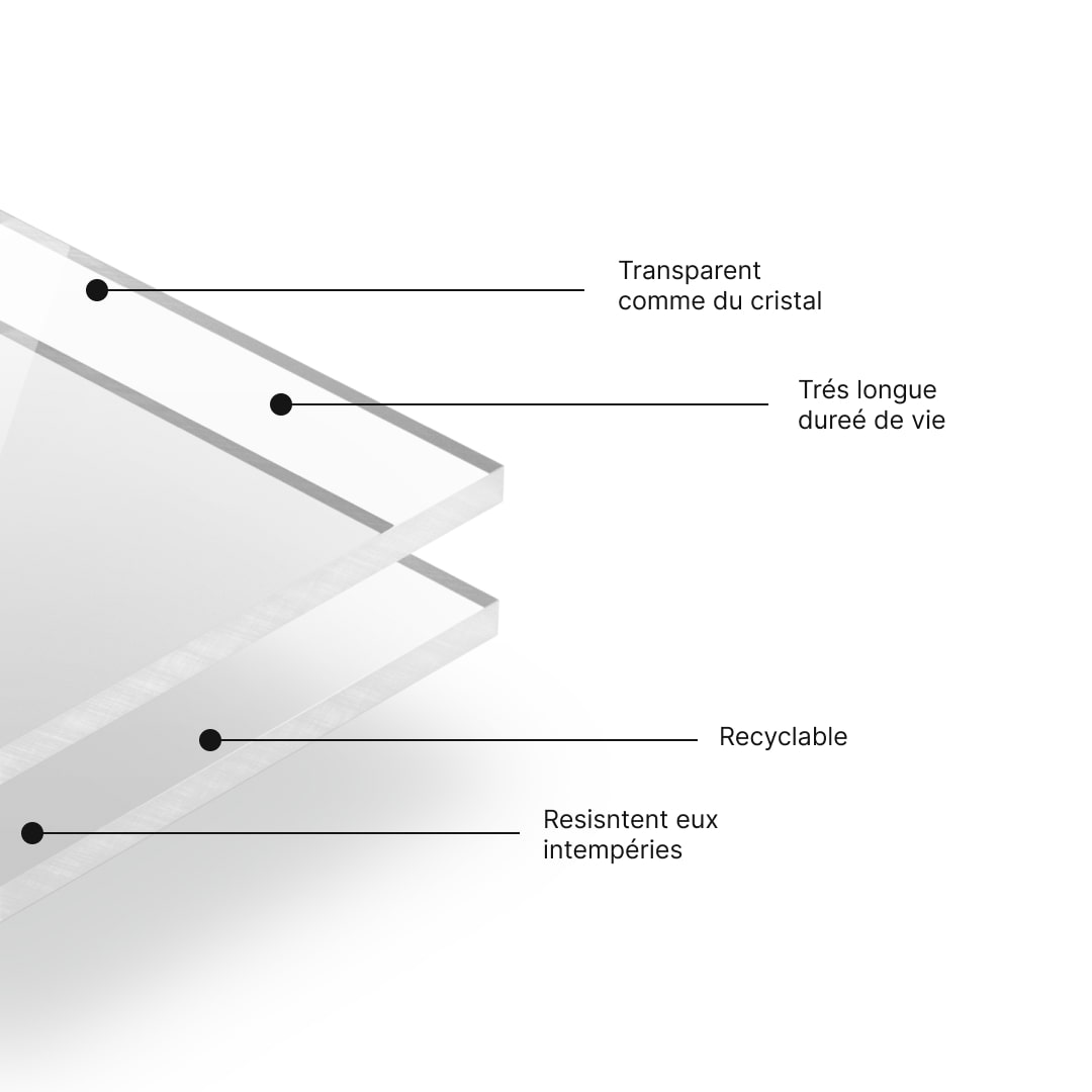 Plaque Professionelle Plexiglass transparent, logo du film oracal